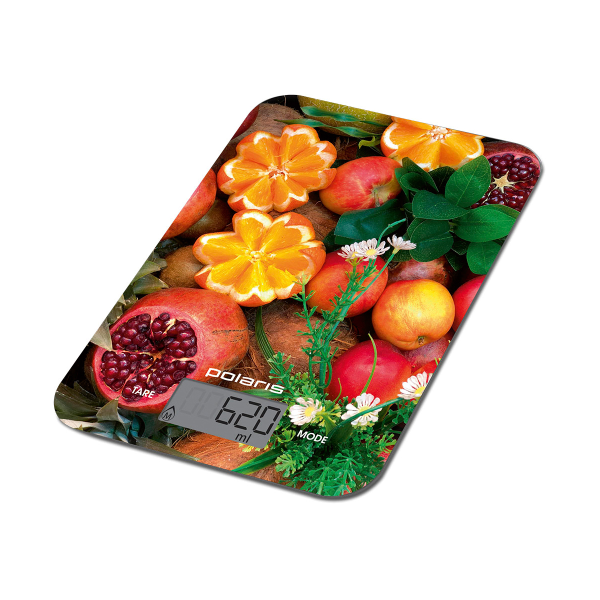 Весы кухонные электронные pks 1057dg "fruits", стекло (1/10) "polaris"