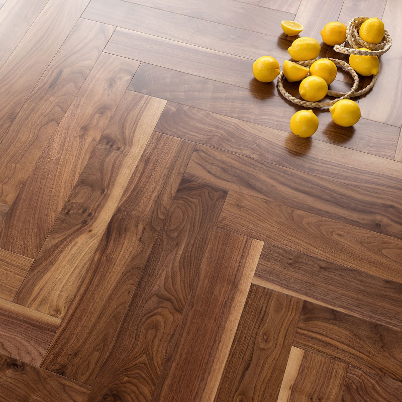 Coswick Английская ёлка 3-х слойная T&G шип-паз (90°) 1368-3101 Натуральный (Порода: Американский орех)