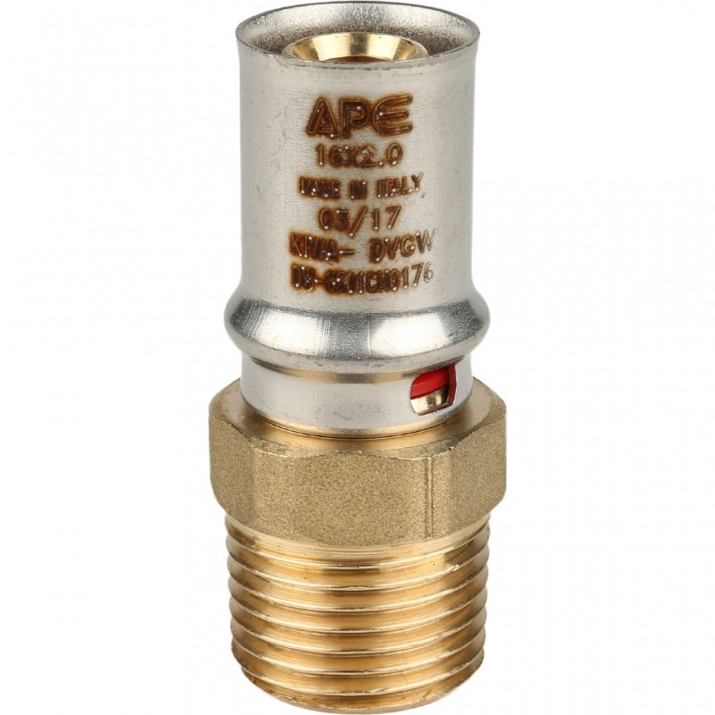 Муфта переходная под пресс 16 x 1/2" (НР) STOUT для МП труб