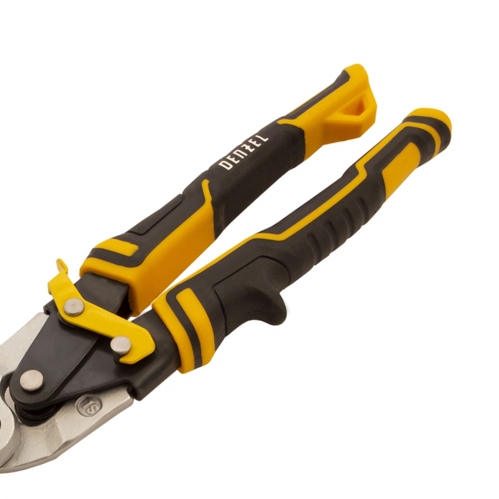 Ножницы по металлу, 315 мм, прямой проходной рез, сталь-CrMo, трехкомпонентные рукоятки Denzel (78373)