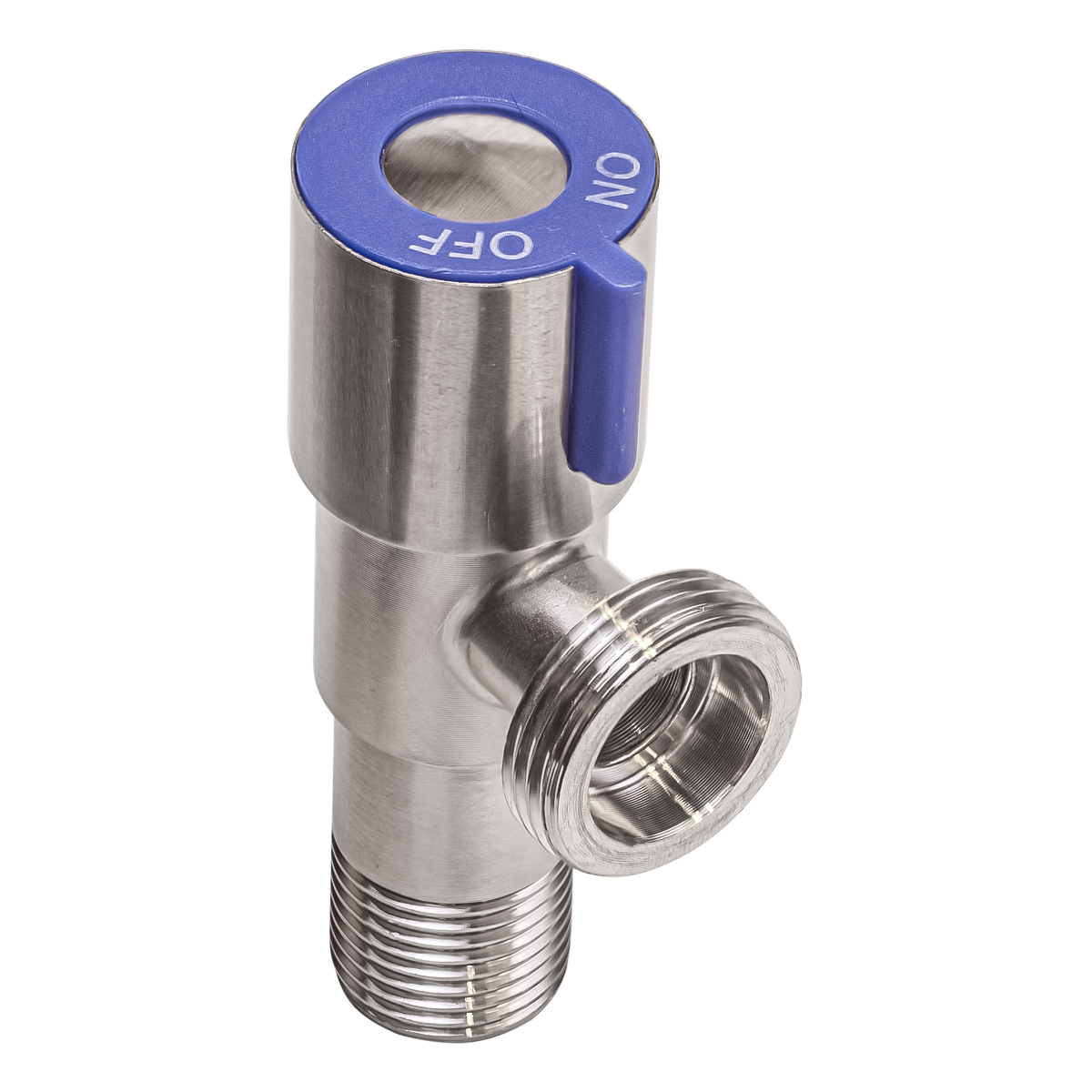 Кран угловой "rm" сталь 1/2" х 3/4", наружн/наружн, керамич. кран-букса (1/60)