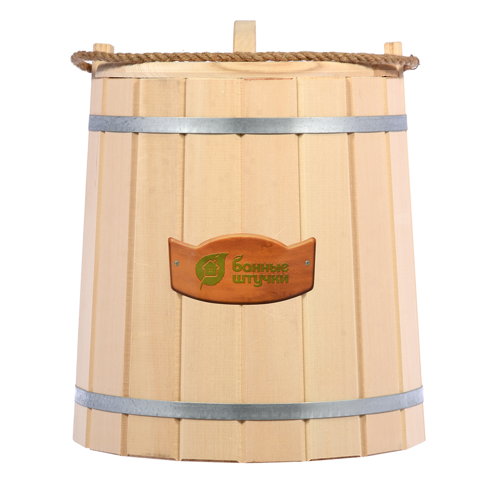 Ведро для бани и сауны 18 л с крышкой, липа (1) "банные штучки" 3370