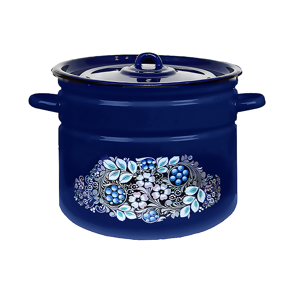 Кастрюля эмалиров. с крышкой декор. 9 л (1/2) "стальэмаль"  1с200с