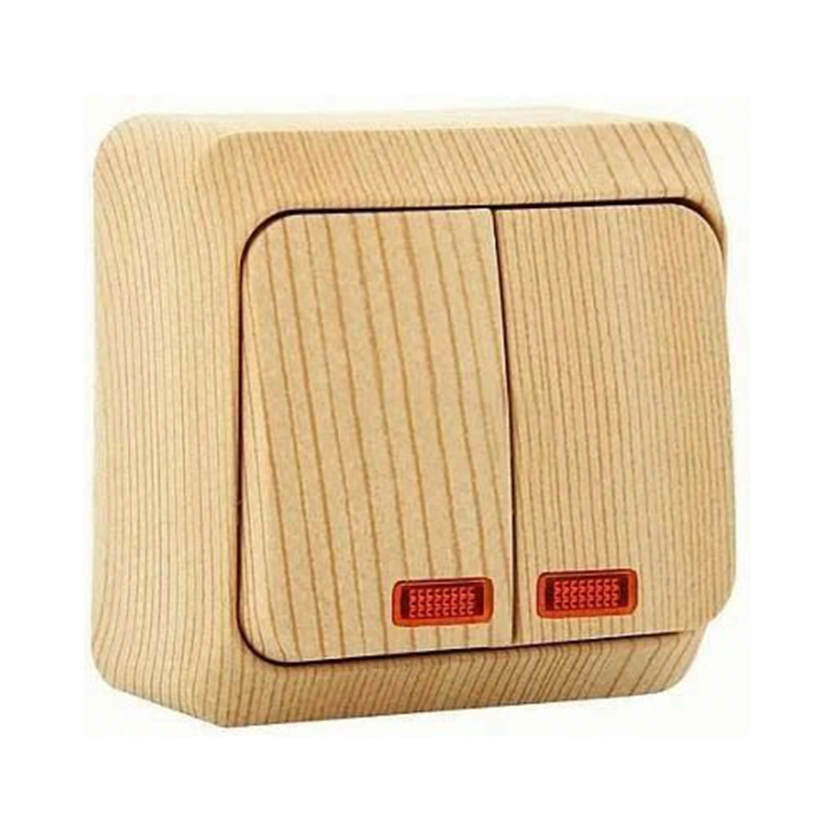 Выключатель открыт. уст. "этюд" 2-х кл. с индикатором 10а, сосна (1/25/200) "schneider"