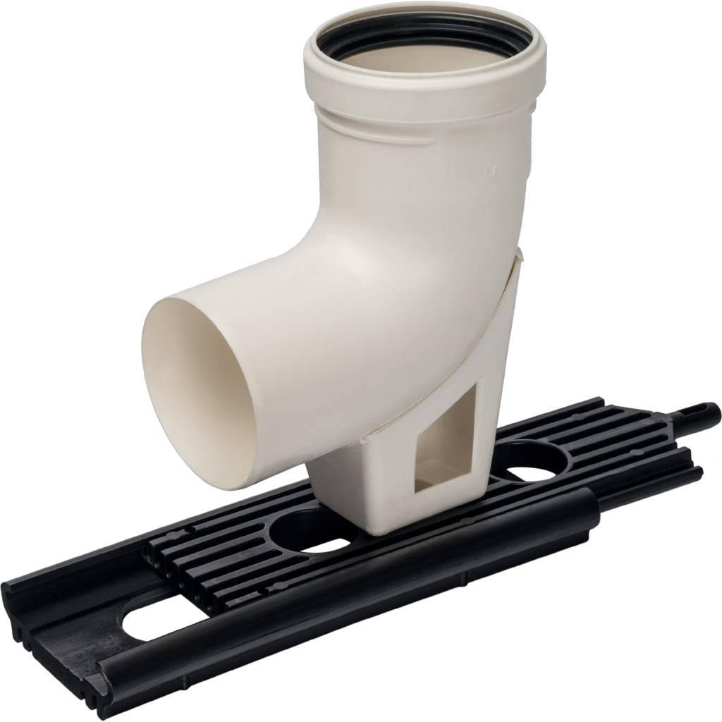 Угол 87° D=80 мм для конденсационных котлов, с кронштейном, PP-FE STOUT