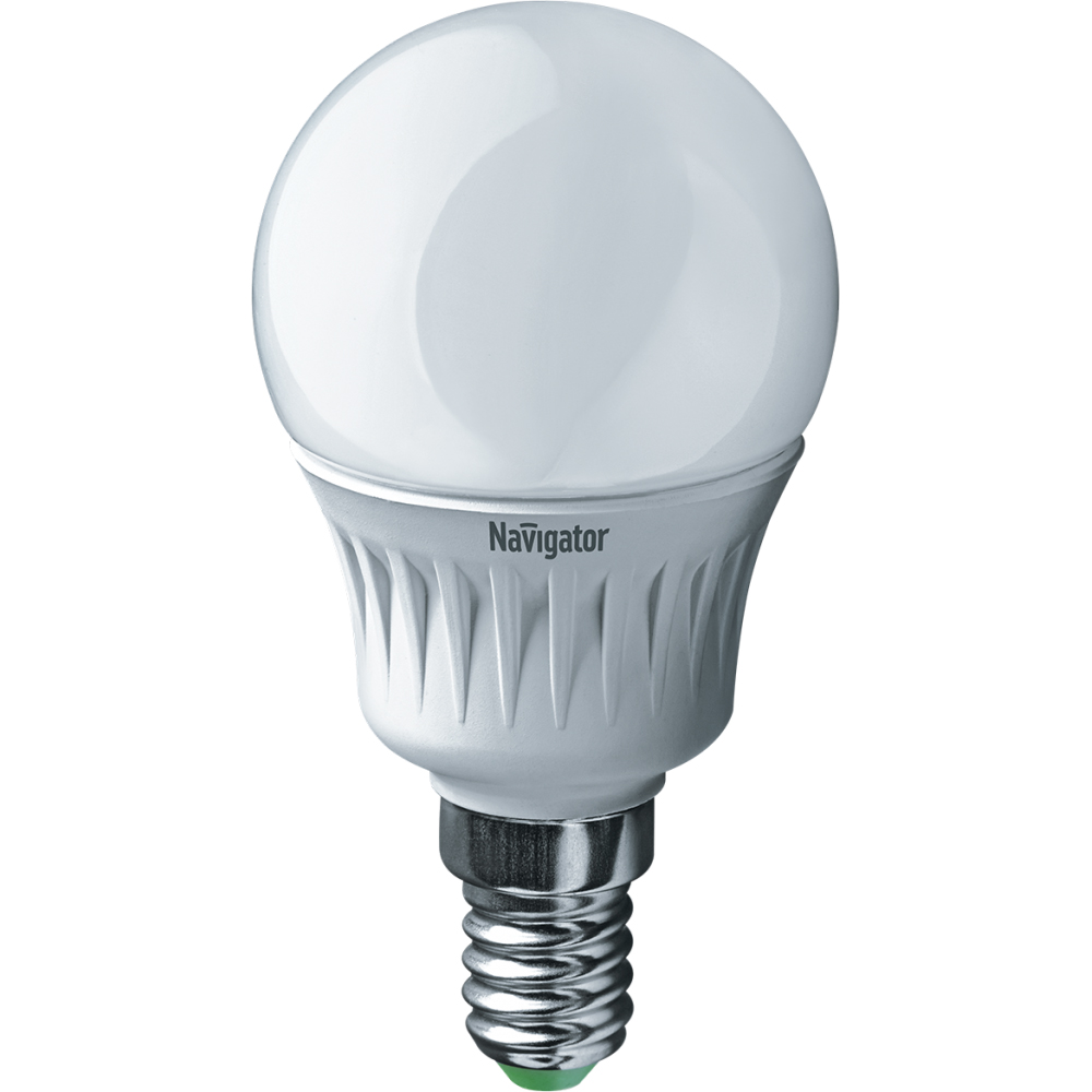 Лампа светодиодная LED матовая Navigator, E27, G45, 5 Вт, 4000 K, холодный свет
