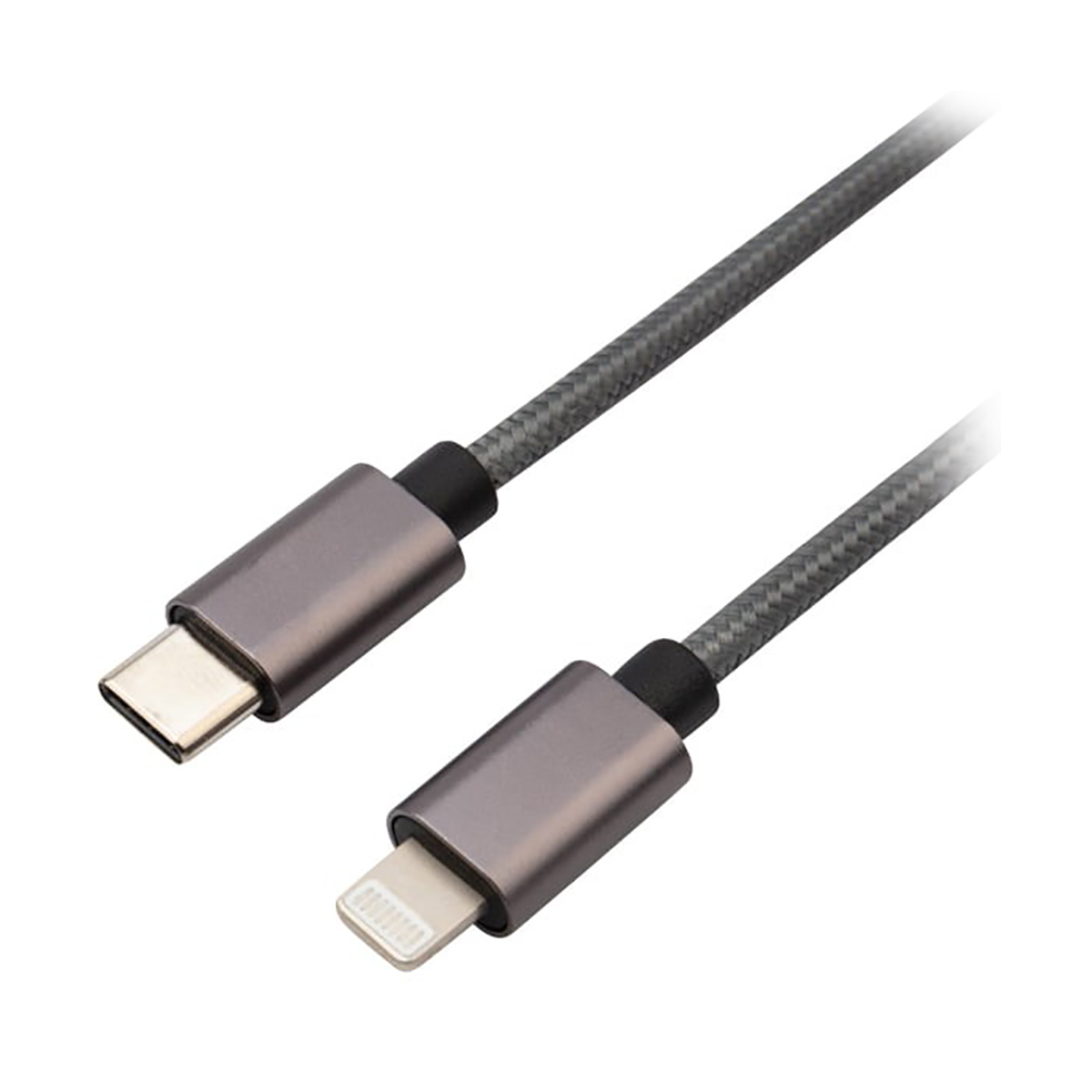 Кабель type-c-lightning pd 1 м в нейлоновой оплетке (графит) (1/10/100) "rexant" 18-7054