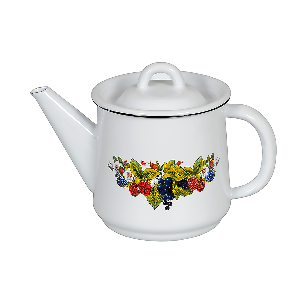 Чайник эмалиров. декор. 1 л (1/12) "стальэмаль"  1с202с