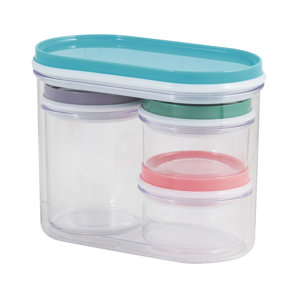 Банки для хранения универсал. (набор 4 шт.) пластик. (1/12/48) "рыжий кот" sb-1