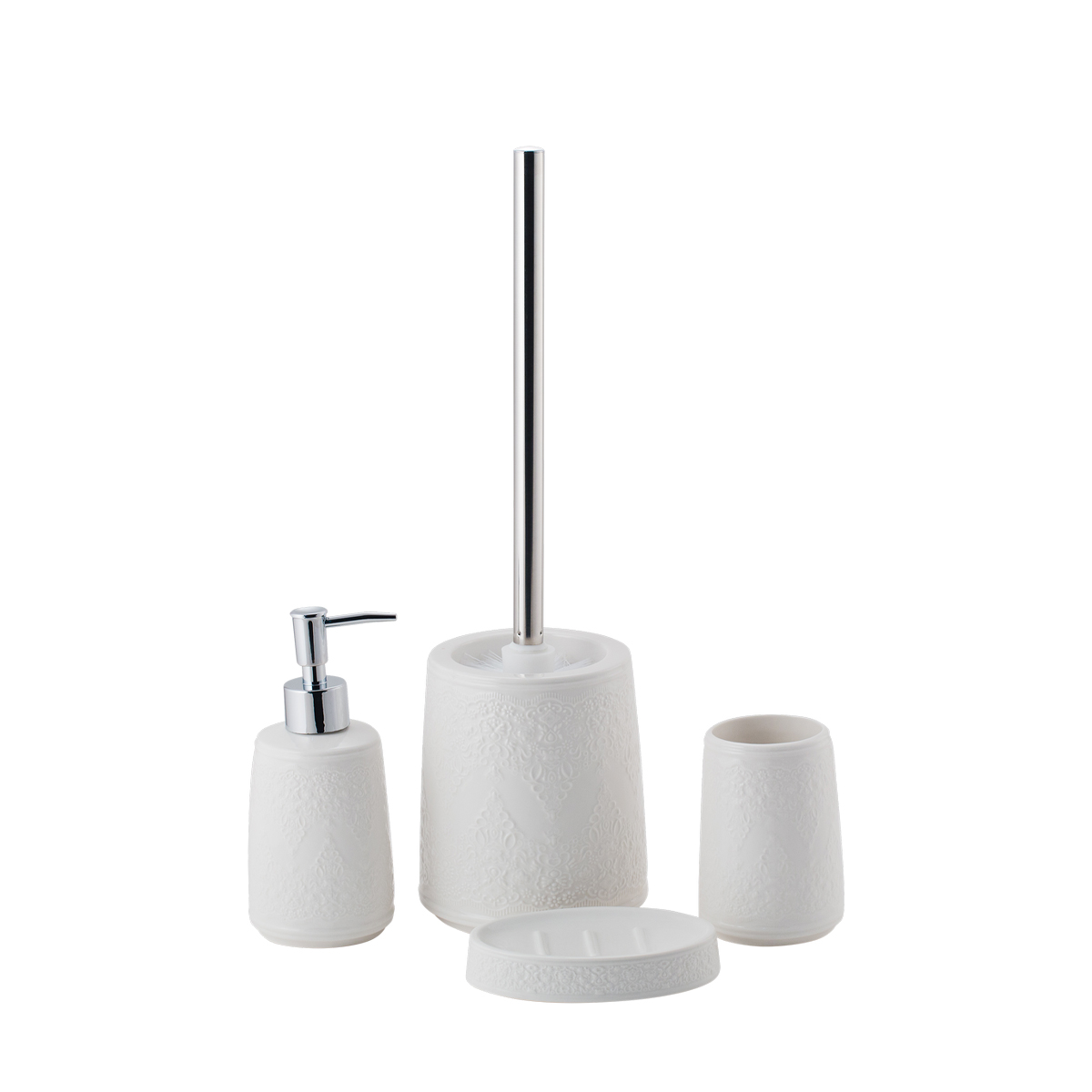 Туалетный набор "ariel" ерш с подставкой, керамика (белый) (1/12) "swensa" swtk-3200-e