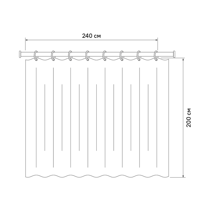 Штора для ванной 200*240 см (полиэстер) cream balls (1/20) "iddis" 230p24ri11