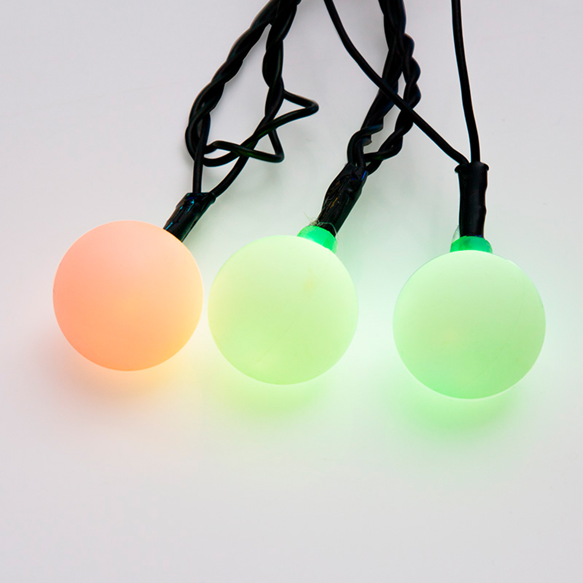 Электрогирлянда "шарики" 5 м, 25 разноцв. ламп d-25 мм, шнур зеленый (1/24) "neon-night" 303-559