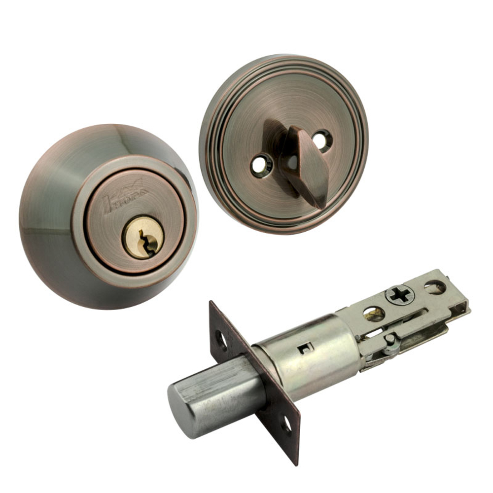 Замок врезной d1 (ключ/фиксатор)  стар. медь (1/30) "нора-м"