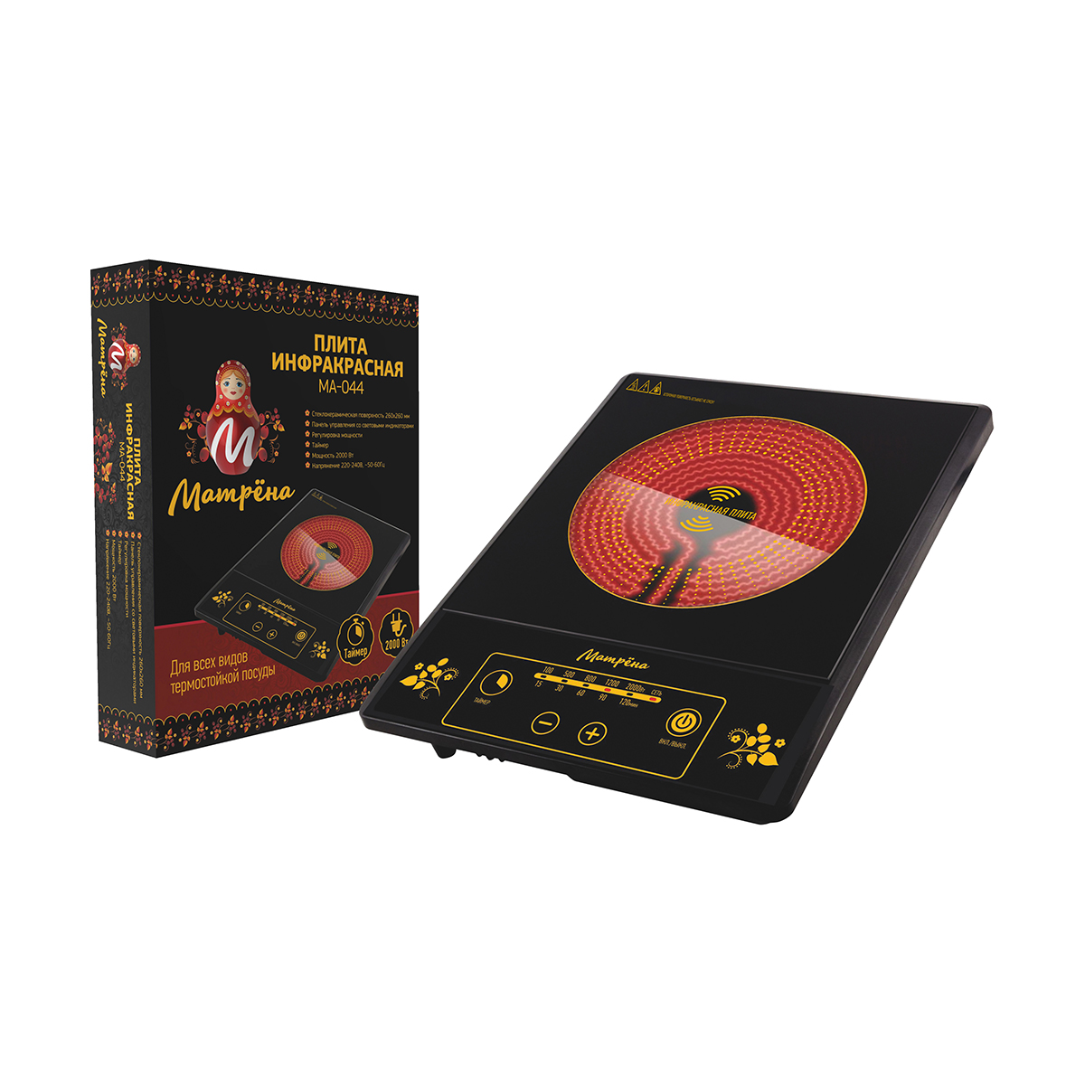 Плита инфракрасная "матрёна" ма-044, 2 квт/220-240 (1/6)