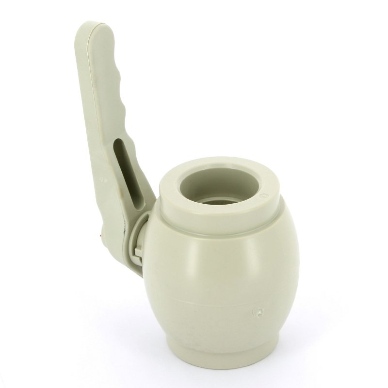 Кран шаровый прямоточный 50 мм с ручкой PP-R под пайку FV-PLAST серый (301050)