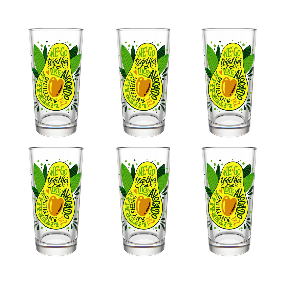 Стакан "лайк авокадо" 230 мл (набор 6 шт.) (1/4) "декостек"