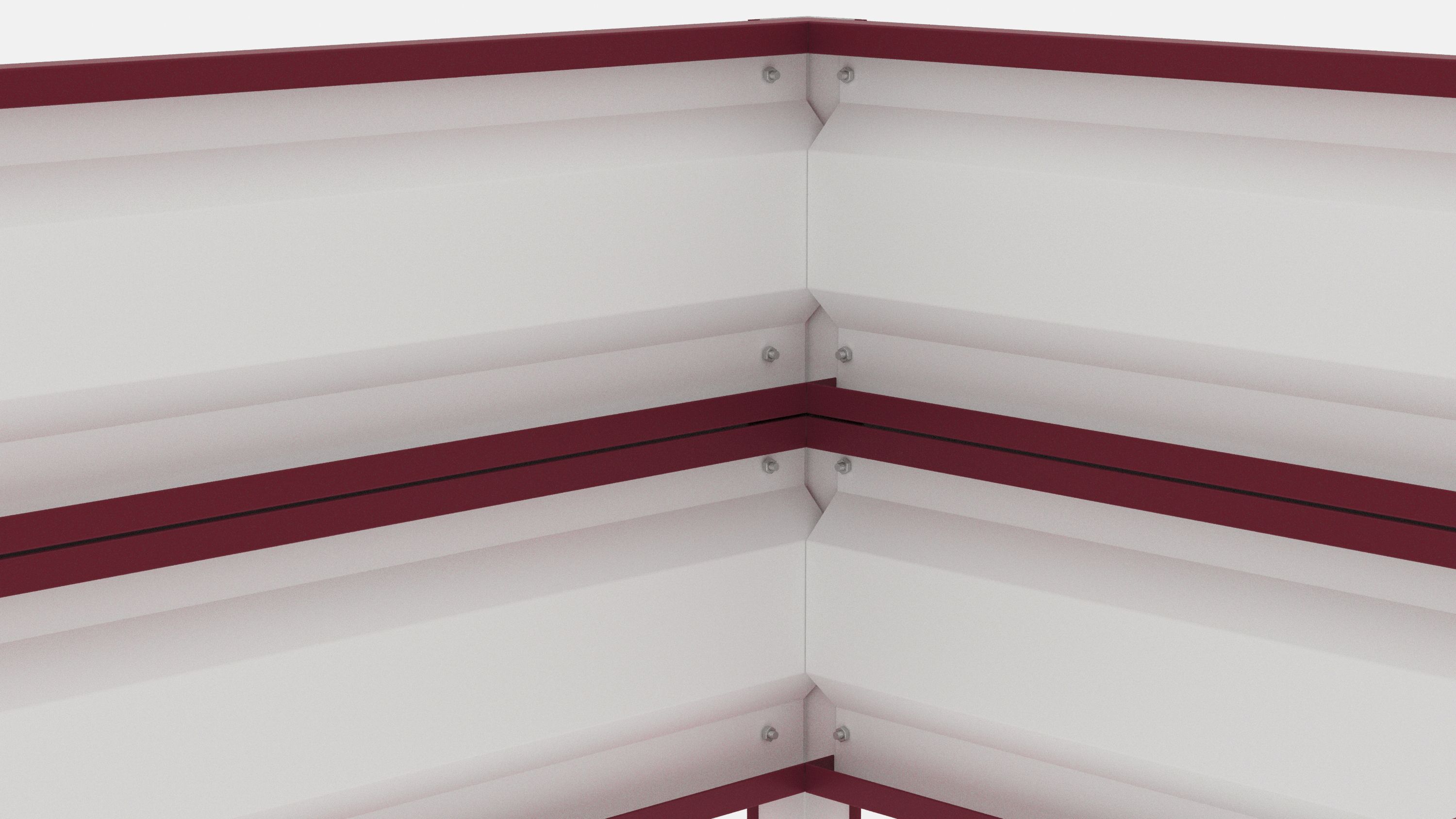 Грядка оцинкованная с полимерным покрытием Усиленная (с ребрами жесткости) , металл 0.6 мм, длина 10 м, ширина 0.5 м, высота 0.4 м, цвет Вишня