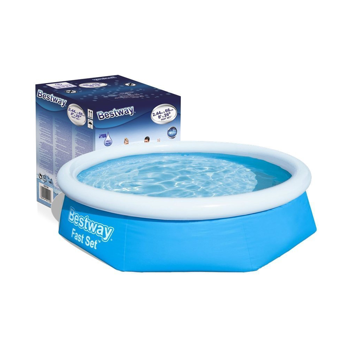 Бассейн с надувным бортом круглый 244 х 66 см, 2300 л (1) "bestway" 57265