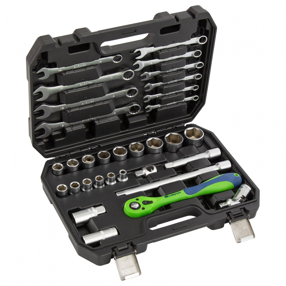 Набор инструментов 32 предмета, CrV, 1/2" Сибртех (13527)