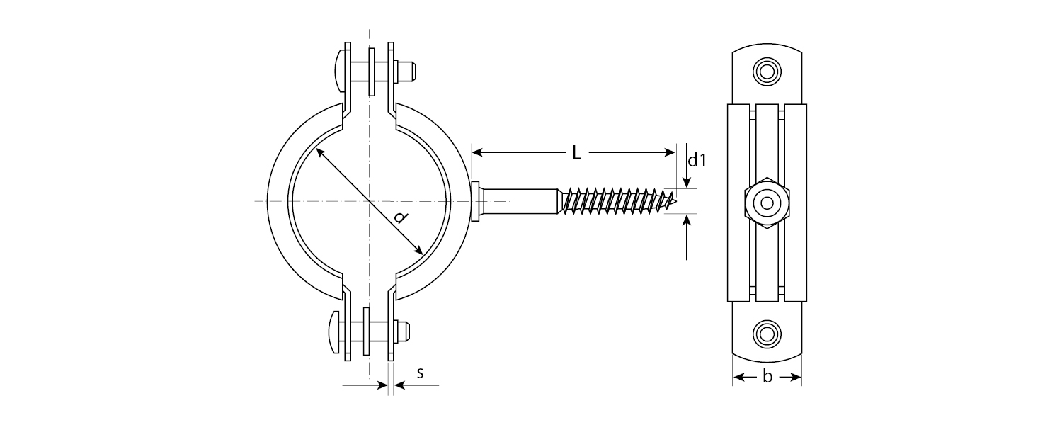 ЗУБР 3″, цинк, 1 шт, трубный хомут с шурупом (37854-83-95-1)