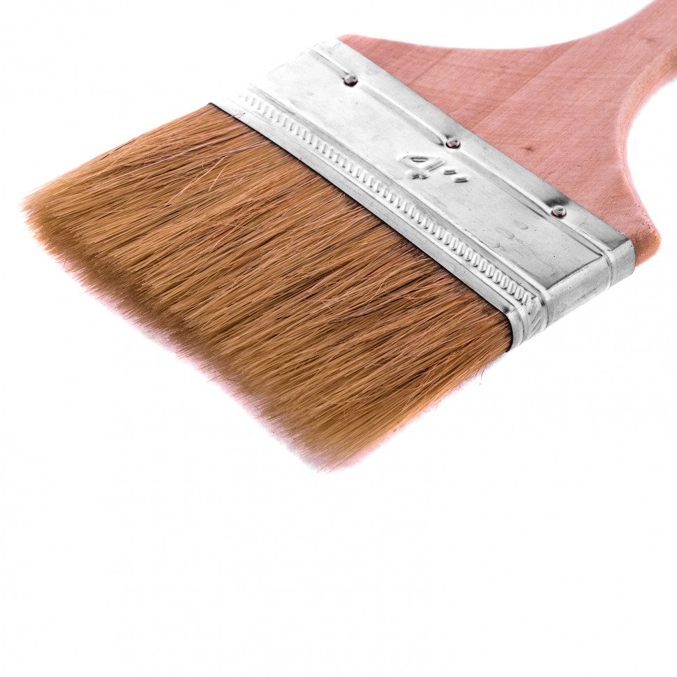 Кисть плоская "Стандарт" 4" (100 мм), натуральная щетина, деревянная ручка MTX (82545)