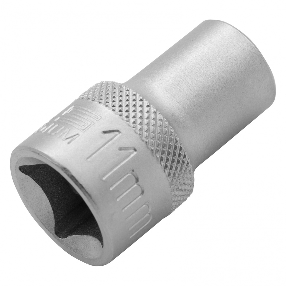 Головка торцевая, 11 мм, двенадцатигранная, CrV, под квадрат 1/2, хромированная Stels (13653)