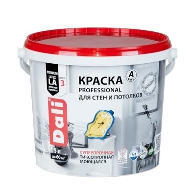 Краска DALI водно-дисперсионные Professional для стен и потолков 5л А белая