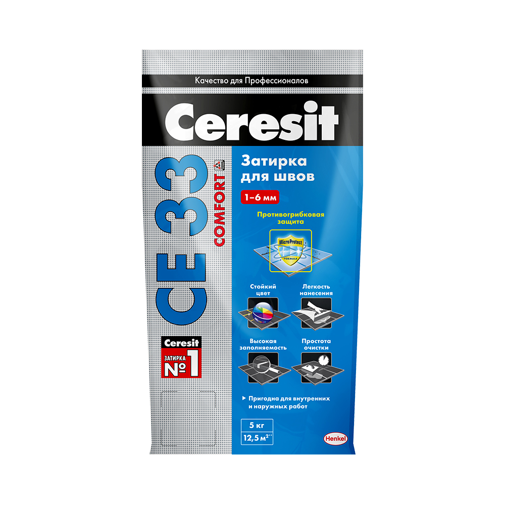 Затирка №01  се 33  белая  5 кг (1/4) "ceresit"