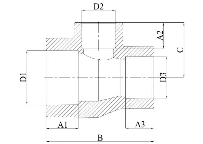 Тройник переходной 110 х 75 х 110 ПП (PP-R100) серый HEISSKRAFT