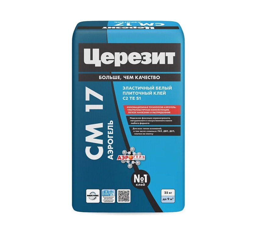 Плиточный клей Церезит Аэрогель СМ17 белый 25 кг