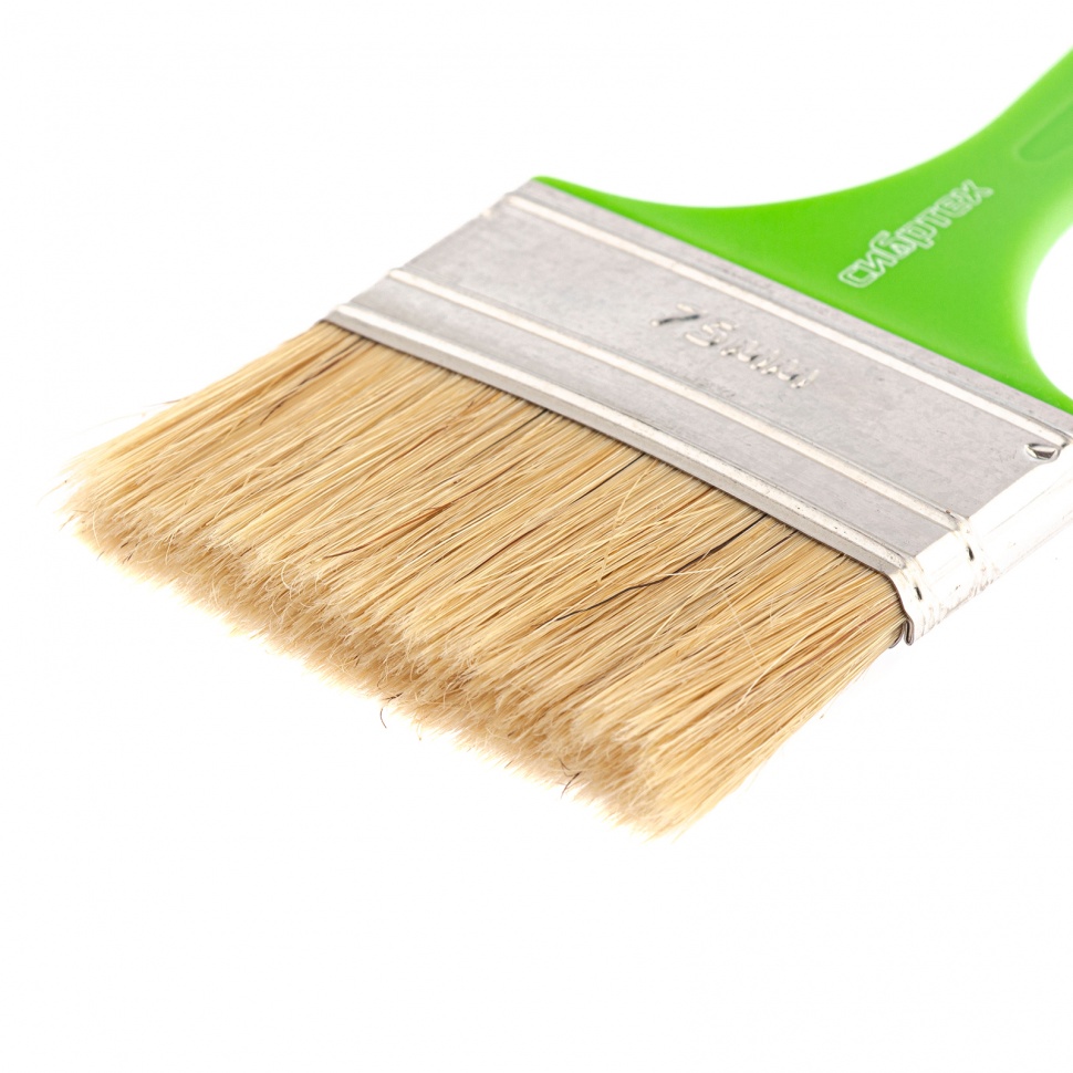 Кисть флейцевая "Евро", 75 x 8, натуральная щетина, пластиковая ручка Сибртех (83303)