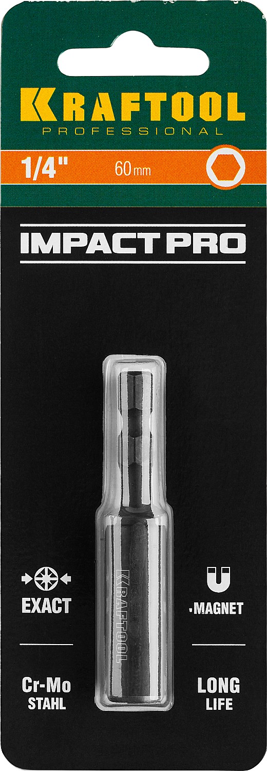 KRAFTOOL 60 мм, магнитный адаптер для бит для ударных шуруповертов (26801-60)