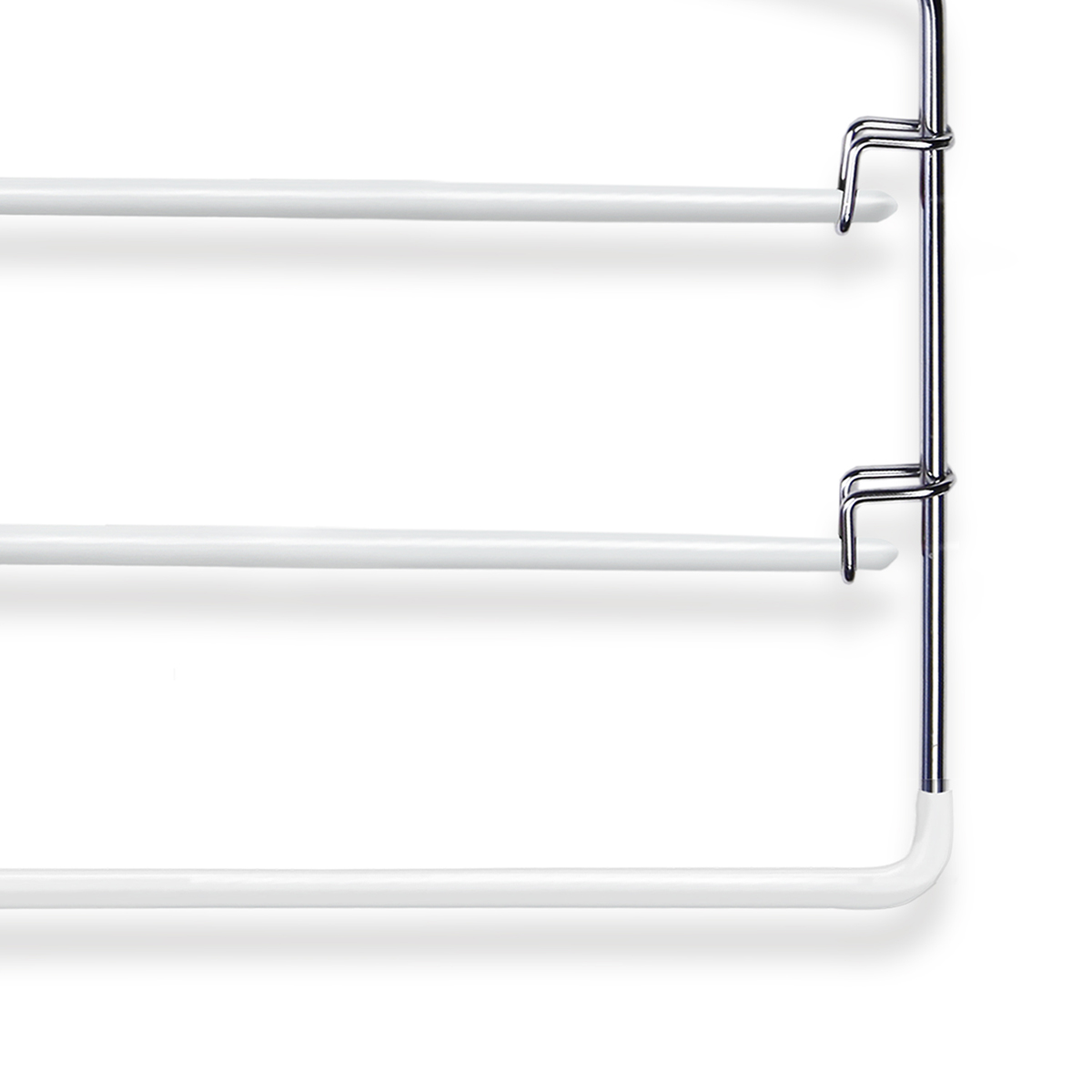 Вешалка для брюк 3-х уровневая, с 2 разъемными нескольз. перекл., белая (1/20) "valiant" wh-8183015