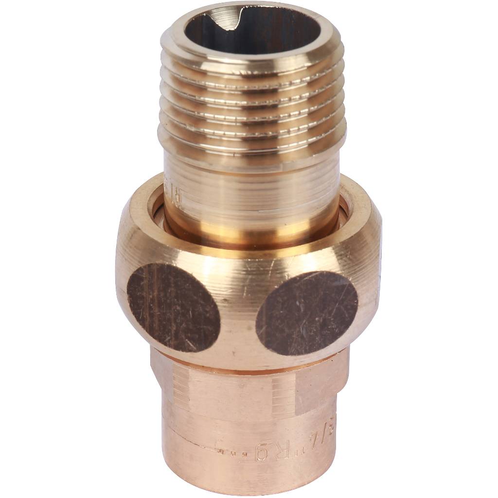 Американка (сгон) 18x1/2" НР с плоской прокладкой под пайку бронзовая SANHA 143311812