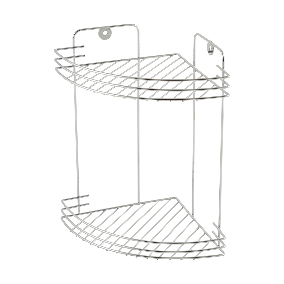 Полка для ванной угловая 2-х ярусная 19*19*29 см хром. (1/12) "рыжий кот" w2672с-2