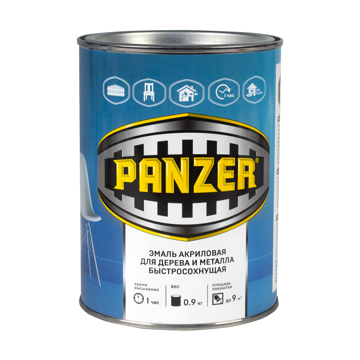 Эмаль акриловая полуглянцевая шоколадная 0,9 кг (1/14) "panzer"