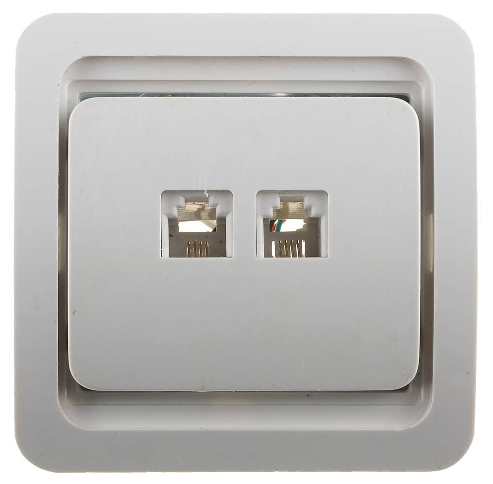 СВЕТОЗАР Гамма, телефонная, двойная, цвет белый, электрическая розетка (SV-54118-W)