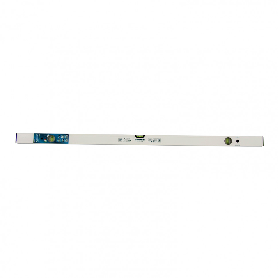 Уровень алюминиевый, 1200 мм, фрезерованный, 3 глазка, магнитный Gross (33674)