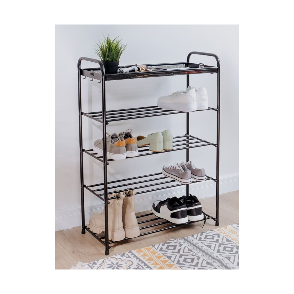 Подставка для обуви "альфа 15" 5 полок (650*300*950 мм) черный (1) пдоа15 ч