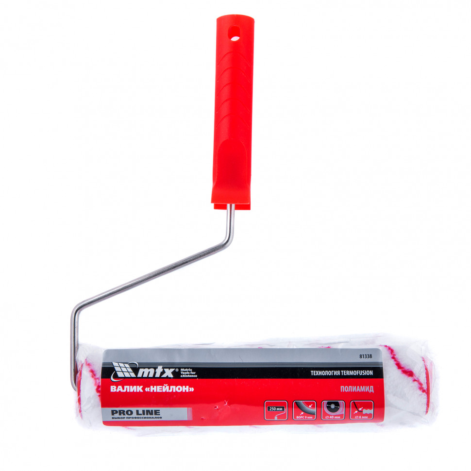 Валик "Нейлон" Pro Line, 250 мм, ворс 9 мм, D 40 мм, D ручки 6 мм, полиамид MTX (81338)