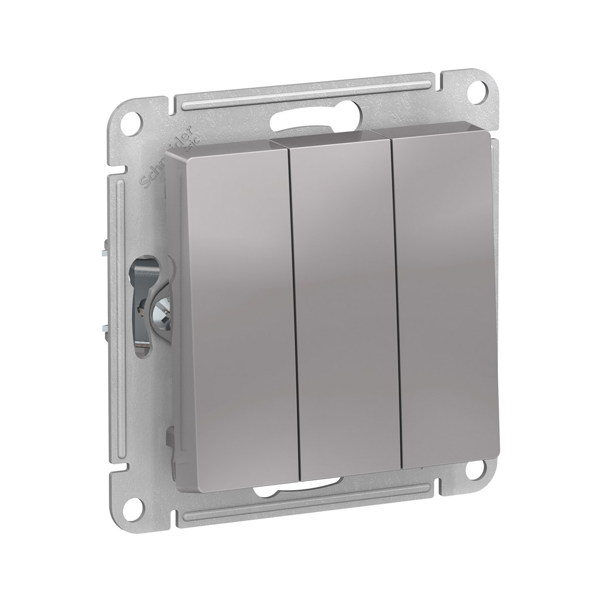 Выключатель "atlasdesign" 3-х кл. (механизм) 10а, алюминий (1/10/60) "schneider"