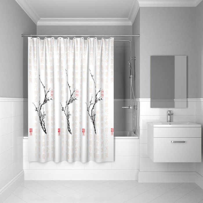 Штора для ванной 200*200 см (полиэстер) cherry tree (1/20) "iddis" scid100p
