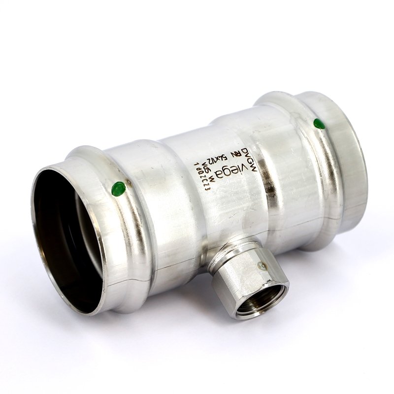 Тройник пресс-В 54х1/2"х54 нержавеющая сталь Sanpress Inox VIEGA