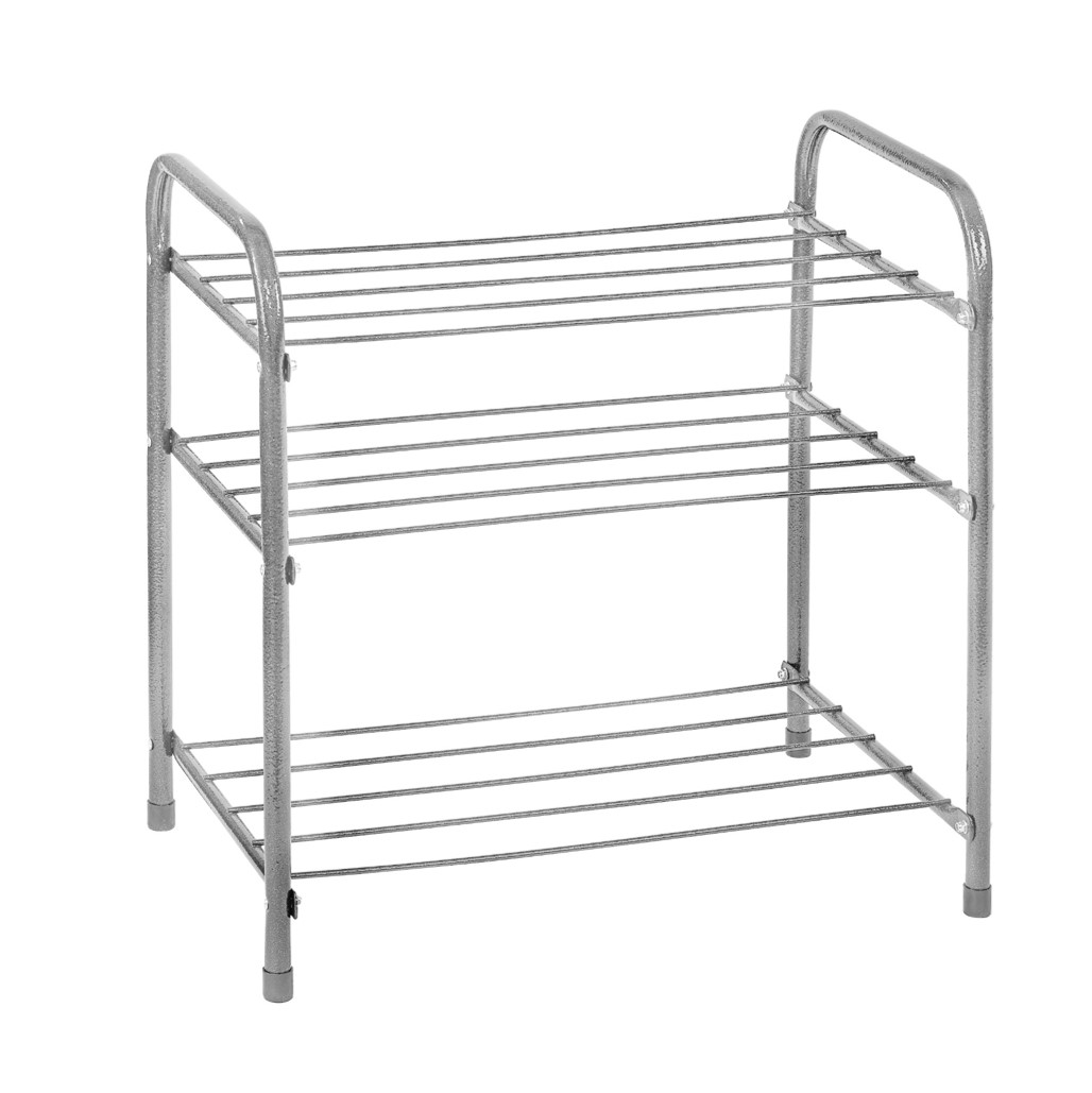 Этажерка для обуви 3-х  ярусная "эконом" (серый) (1) "виолет"