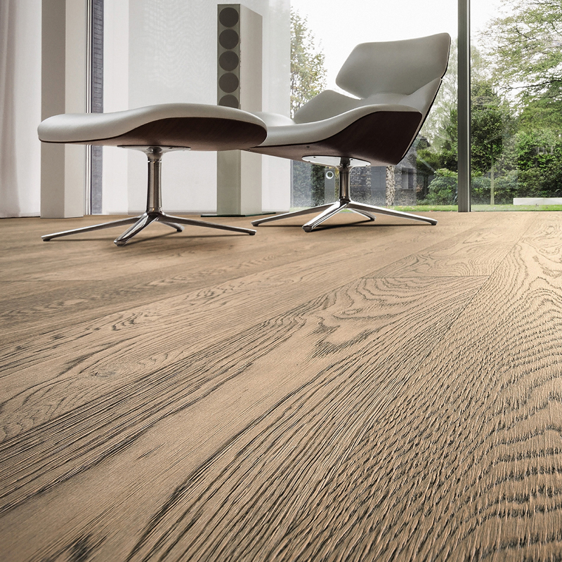 Паркетная доска Haro Series 4000 (5G) 530795 Дуб Табако Серый брашированный однополосный 4V2200 x 180 x 13.5мм