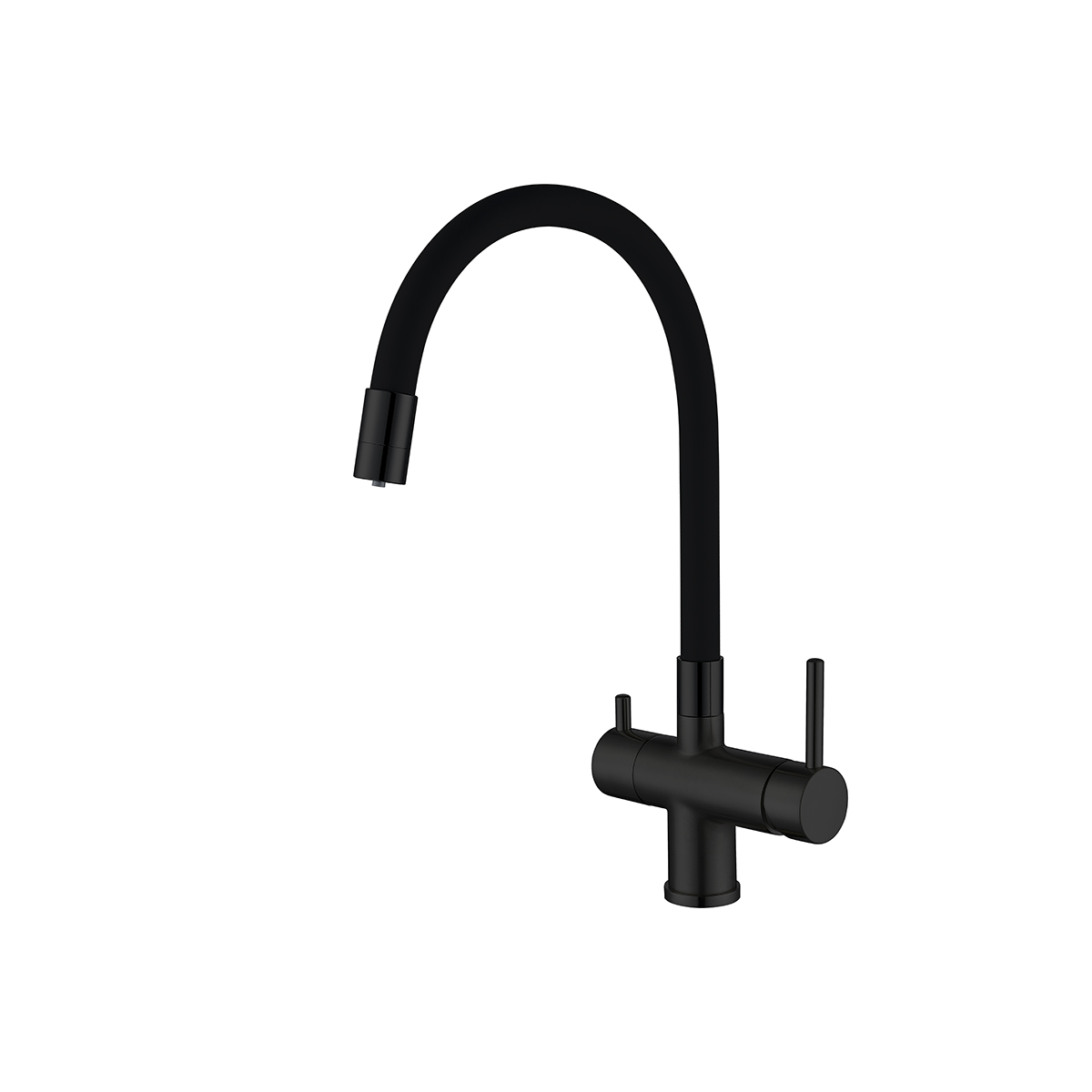 Смеситель для кухни g4398-36 гибкий излив, подключ. к фильтру питьев. воды, черный (1/8) "gappo"