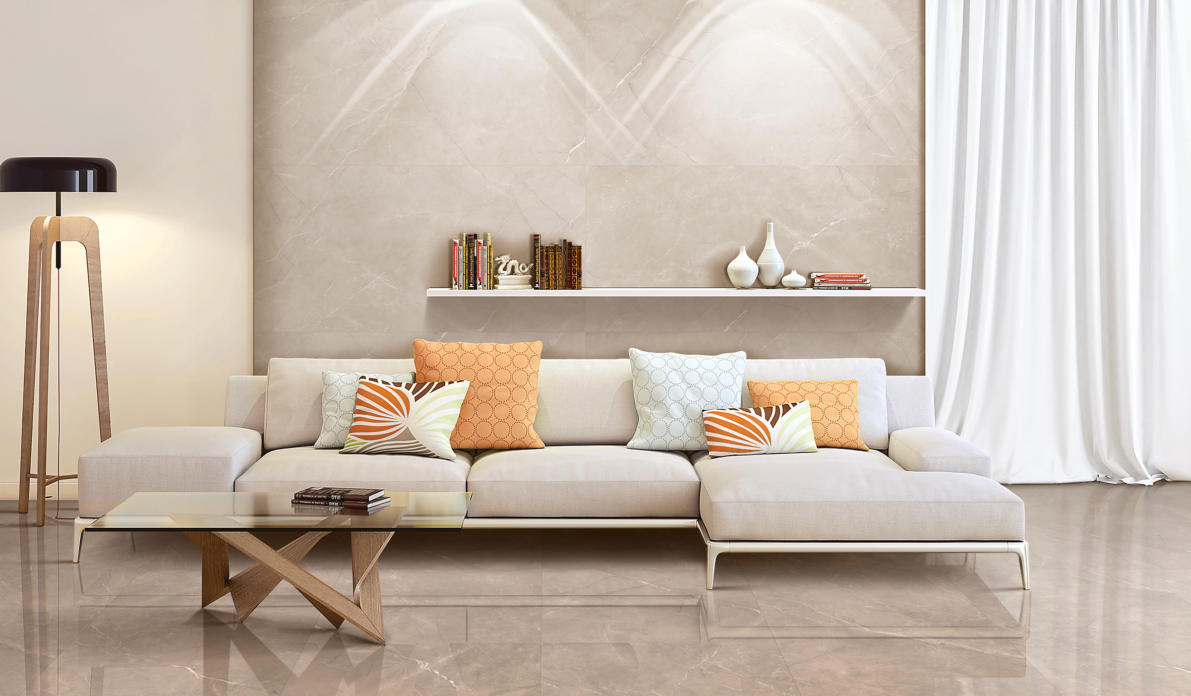 Vitrum taupe керамогранит бежевый полированный 60x120