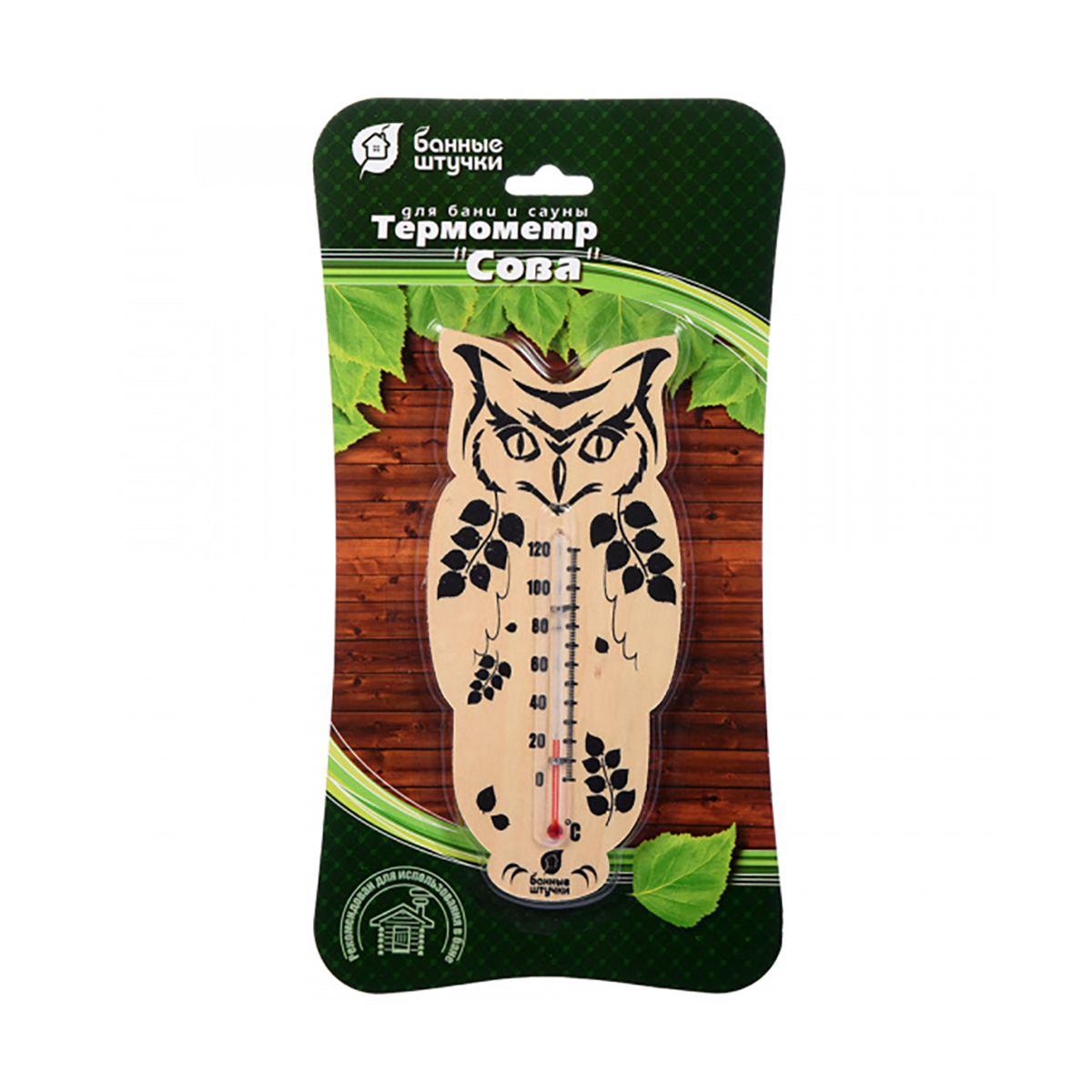 Термометр для бани и сауны Банные штучки Сова, 16,6 х 7,5 х 1 см