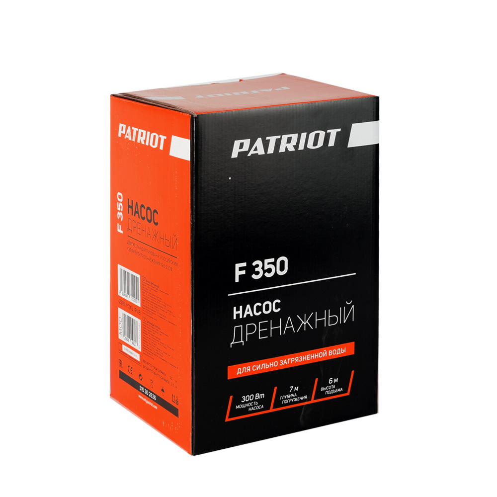 Насос дренажный f-350  300 вт (для грязной воды) (1/4) "patriot" 315302626