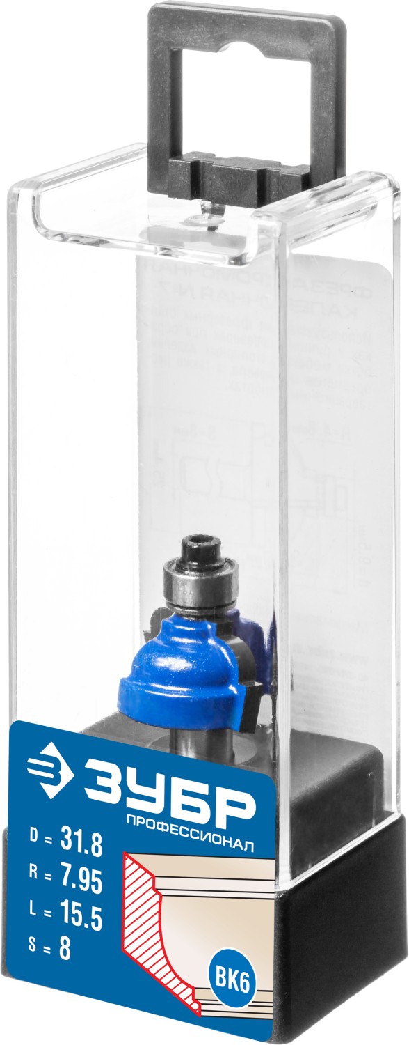 ЗУБР 31.8 x 17 мм, радиус 8 мм, фреза кромочная калевочная №7, Профессионал (28709-31.8)